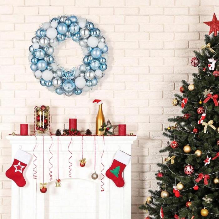 Weihnachtsdeko festliche mantel mantle mercury dekoration klassische weiß traditionellen klassischen stil farben arrangieren glamourös