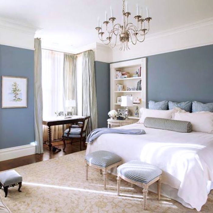 Dark blue bedroom design